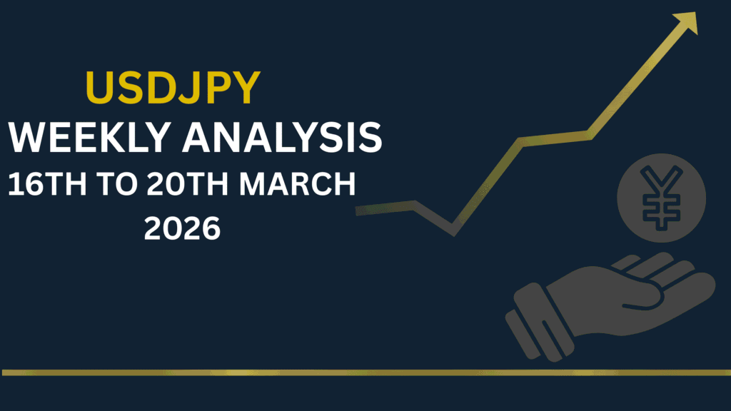 USDJPY weekly chart showing key levels and market structure 16–20 Mar
