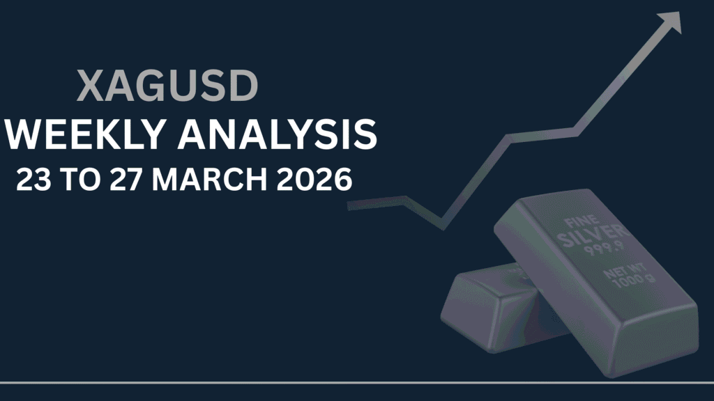XAGUSD weekly chart showing key levels and market structure 23th–27th Mar