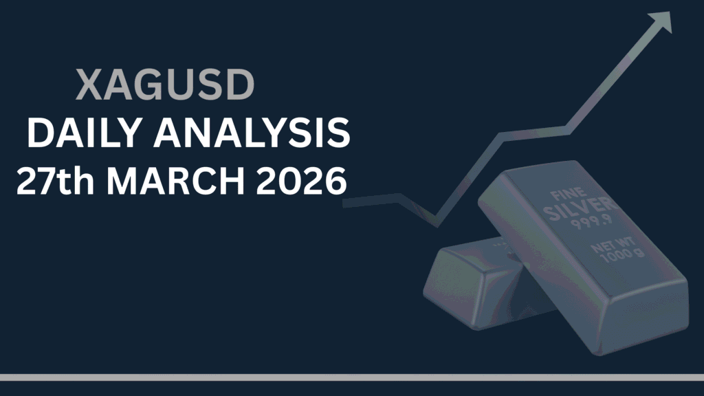 Silver (XAGUSD) chart showing key levels and market structure 27th Mar