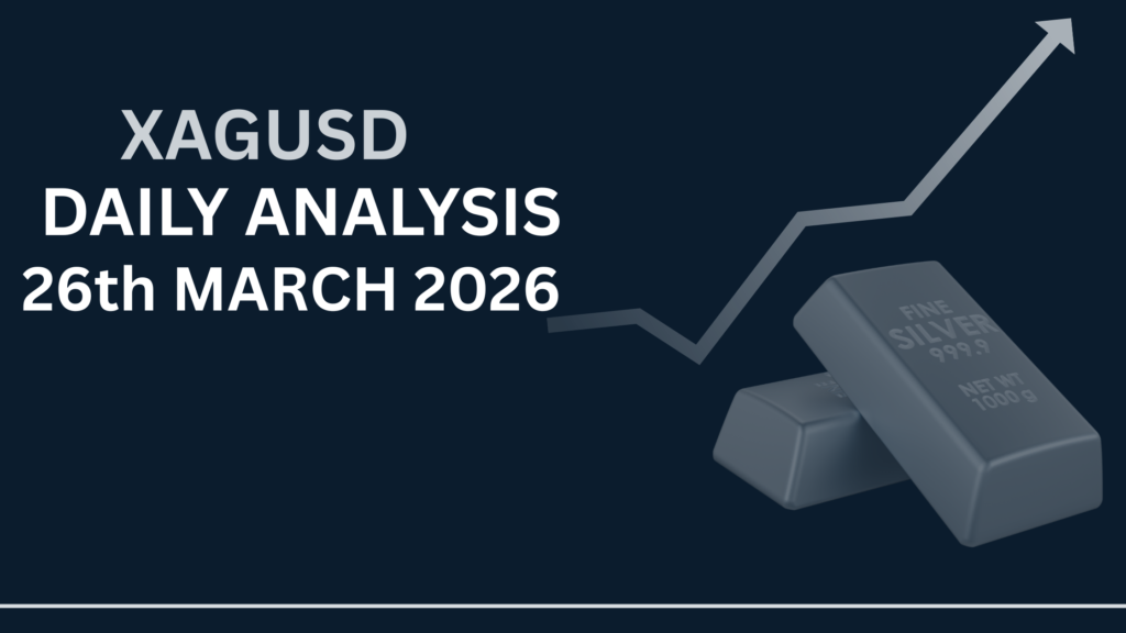 Silver (XAUUSD) chart showing key zones and price structure 26th Mar
