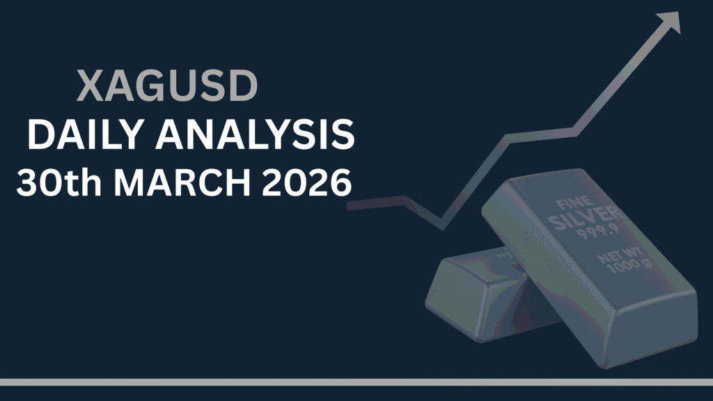 Silver (XAGUSD) chart showing key zones and price structure 30th Mar