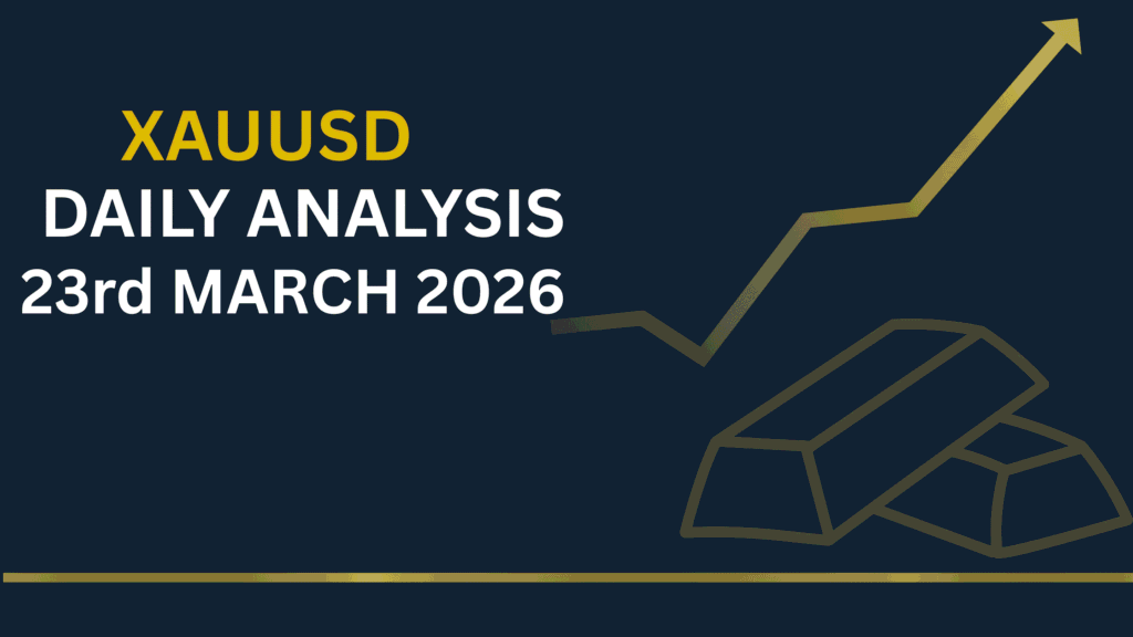 Gold (XAUUSD) chart showing key levels and market structure 23rd Mar