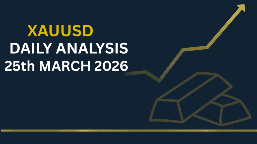 Gold (XAUUSD) chart showing key levels and market structure 25th Mar