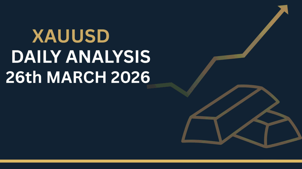 Gold (XAUUSD) chart showing key zones and price structure 26th Mar