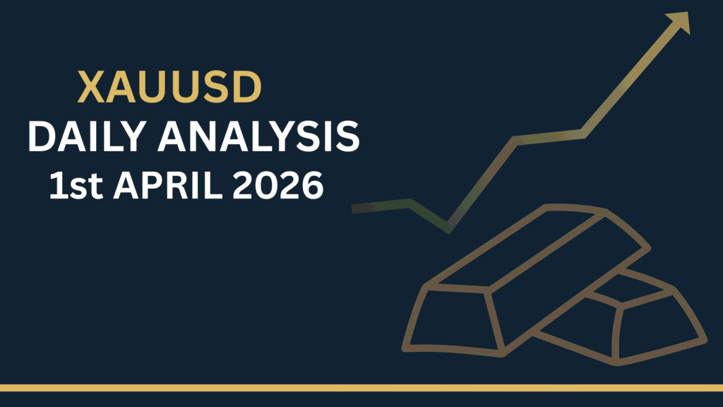 Gold (XAUUSD) chart showing key zones and price structure 1st Apr