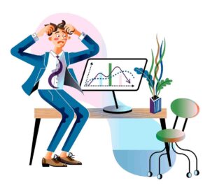 ### Alt Text Trader sitting in front of trading charts during a slow market session, illustrating why boredom happens in trading when traders must wait patiently for high-quality setups and market opportunities.