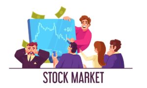 Illustration of people focusing on money, financial growth, and profit opportunities, representing traders who prioritize profits over risk management and capital preservation.