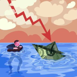 Trader reviewing financial charts and market data, illustrating the sunk cost fallacy in trading where past investments of time, money, and effort influence decisions instead of current market conditions.